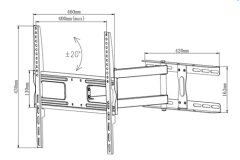PLA09-443 Super economy Articulating Flat Panel TV Wall Mount For most 26"-55" curved & flat panel TVs