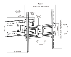 PLA09-446P Super economy Articulating Flat Panel TV Wall Mount For most 26"-55" curved & flat panel TVs