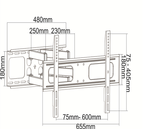UPA36-466 Standard Solid Articulating Curved & Flat Panel TV Wall Mount For most 37"-70" curved & flat panel TVs