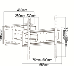UPA36-466 Standard Solid Articulating Curved & Flat Panel TV Wall Mount For most 37"-70" curved & flat panel TVs