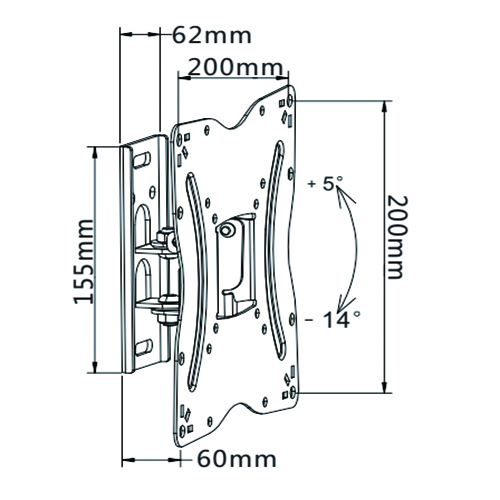 PLA27-220 Super Economy Full-motion Wall Mount For most 13"-42" LED, LCD Flat Panel TVs