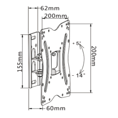 PLA27-220 Super Economy Full-motion Wall Mount For most 13"-42" LED, LCD Flat Panel TVs