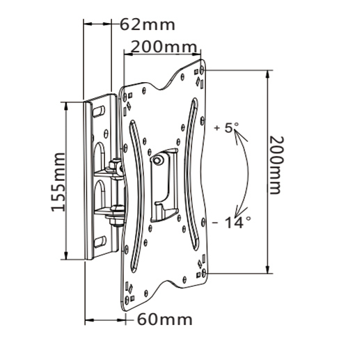 PLA27-220 Super Economy Full-motion Wall Mount For most 13"-42" LED, LCD Flat Panel TVs