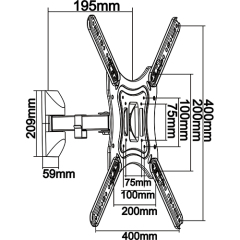 UPA51-441 Economy Full-motion TV Wall Mounts For most 13"-55" LED, LCD Flat Panel TVs