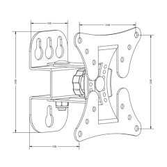 UCD-501 Economy Full-motion Wall Mount For most 13"-23" LED, LCD Flat Panel TVs