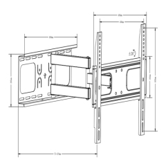 UPA36-443W Standard Solid Articulating Curved & Flat Panel TV Wall Mount For most 26"-55" curved & flat panel TVs