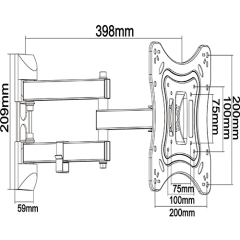 UPA51-223 Economy Full-motion TV Wall Mounts For most 13"-42" LED, LCD Flat Panel TVs