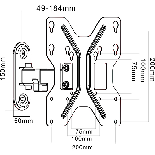 UDA11-221 Economy Low Profile Full-motion Wall Mount For most 13"-42" LED, LCD Flat Panel TVs