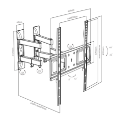 UPA37-446C Elegant Slim Full-motion Curved & Flat Panel TV Wall Mount For most 26"-55" curved & flat panel TVs