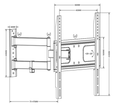 UPA36-443 Standard Solid Articulating Curved & Flat Panel TV Wall Mount For most 26"-55" curved & flat panel TVs