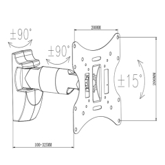UCD-502A Economy Full-motion Wall Mount For most 13"-42" LED, LCD Flat Panel TVs