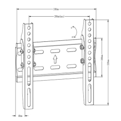 PLN25-22T Super Economy Tilt TV Wall Mount For most 13"-42" LED, LCD Flat Panel TVs