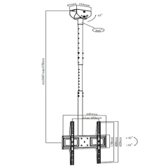 CEL-01-044L Ceiling to Floor TV Mount For most 32"-55" Flat Panel TVs