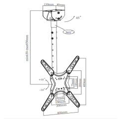 CEL-01-044A Ceiling to Floor TV Mount For most 32"-55" Flat Panel TVs