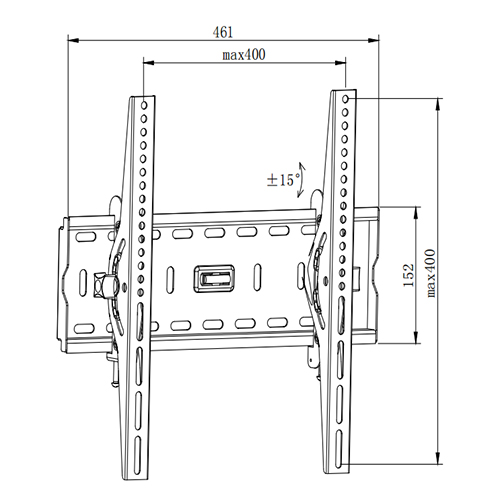 PLN34-44T Classic heavy-duty Tilt Curved & Flat Panel TV Wall Mount For most 26"-55" curved & flat panel TVs