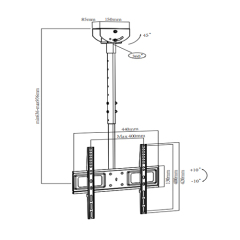 CEL-01-044 Ceiling to Floor TV Mount For most 32"-55" Flat Panel TVs