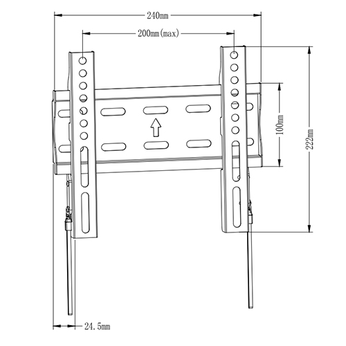 PLN25-22F Super Economy Fixed TV Wall Mount For most 13"-42" LED, LCD Flat Panel TVs
