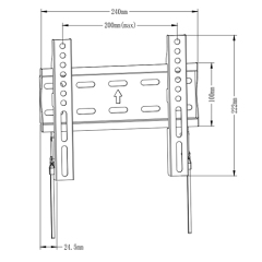 PLN25-22F Super Economy Fixed TV Wall Mount For most 13"-42" LED, LCD Flat Panel TVs