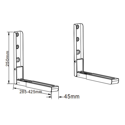 MC-01 Adjustable Easy-Fixed Wall Mount Support Microwave Oven up to 40kgs/88lbs