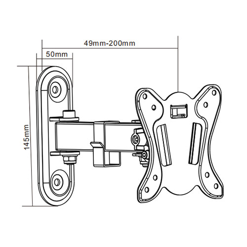 UM20-111J Economy Low Profile Full-motion Wall Mount For most 13"-23" LED, LCD Flat Panel TVs