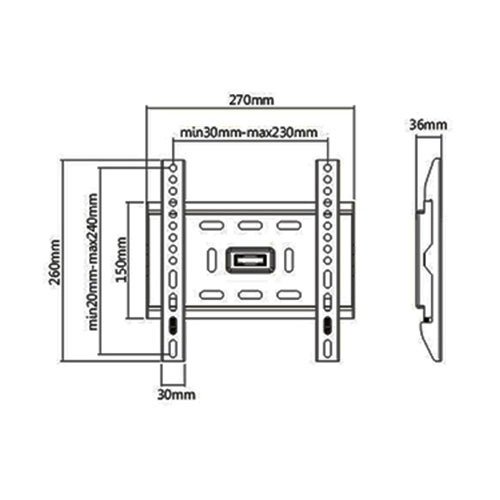 PLN34-22F Classic heavy-duty Fixed Curved & Flat Panel TV Wall Mount For most 13"-42" curved & flat Panel TVs