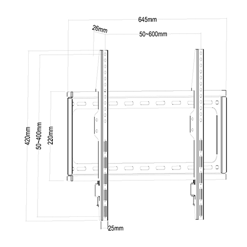 PLN55-46F Super Economy Fixed TV Wall Mount For most 37"-70" LED, LCD Flat Panel TVs
