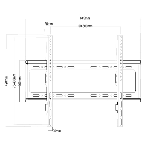 PLN57-46F Super Economy Fixed TV Wall Mount For most 37"-70" LED, LCD Flat Panel TVs
