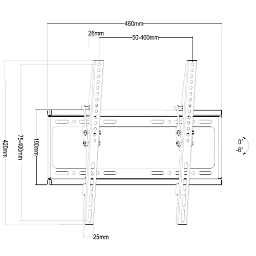 PLN57-44T Super Economy Tilt TV Wall Mount For most 26"-55" LED, LCD Flat Panel TVs