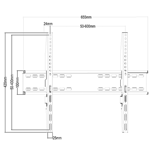 PLN56-46F Super Economy Fixed TV Wall Mount For most 37"-70" LED, LCD Flat Panel TVs