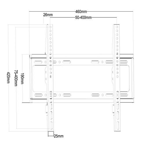 PLN57-44F Super Economy Fixed TV Wall Mount For most 26"-55" LED, LCD Flat Panel TVs