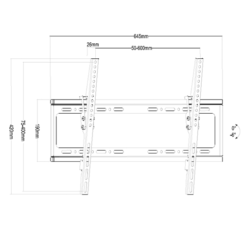 PLN57-46T Super Economy Tilt TV Wall Mount For most 37"-70" LED, LCD Flat Panel TVs