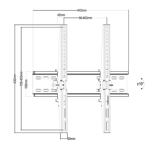 PLN56-44T Super Economy Tilt TV Wall Mount For most 26"-55" LED, LCD Flat Panel TVs