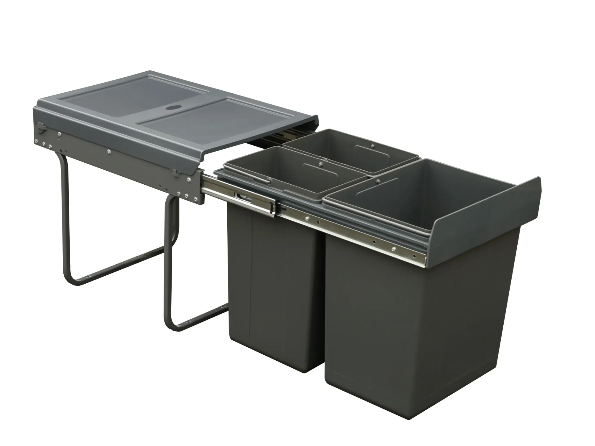JC601 triple pull out kitchen waste-bin angle