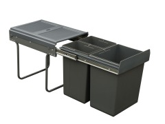 Tekey 400mm Cabinet Based Mounted Triple Kitchen Waste Bin Industrial Dustbin Kitchen Built In Dustbin