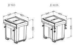 Cozinha armário embutido Pull-Out lixo lata Soft-fechamento lixo lixo lixo mobiliário Limbo de granito pode ser macio fechar lata de lixo latas de plástico armazenamento de cozinha necessidades de cozinha acessórios de cozinha Built-in Pull-Out lixeira