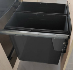 Tekey 600mm 橱柜式垃圾桶组装回收塑料橱柜厨房门垃圾桶滑动垃圾桶双内置回收垃圾桶