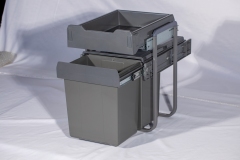 Tekey Kitchen Cabinet Indoor Pull Out Plastic Trash Can Plastic Drawer Combining Cabinet Double Bin Soft-Close Pull Out Trash Can With Drawer Combined Waste Bin Cabinet Modern Garbage Systems Pull Out Trash Waste Bin System