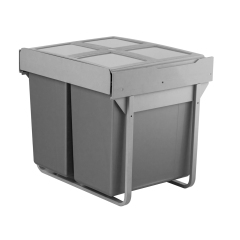 Tekey 90L 大型垃圾桶适用于 600mm 橱柜厨房垃圾桶带隐藏抽屉推拉导轨时尚五金适用于户外酒店客厅橱柜盖隐藏式垃圾桶厨房储物桶