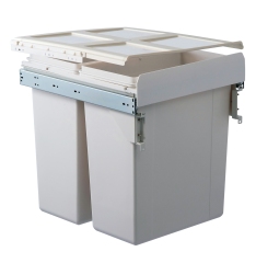Poubelle latérale Tekey pour armoire de cuisine de 450 mm, poubelle en plastique coulissante, design moderne, poubelle de tri des déchets intégrée sous l'armoire