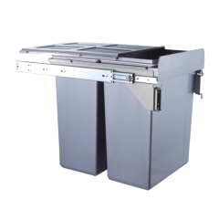 Poubelle latérale Tekey pour armoire de cuisine de 450 mm, poubelle en plastique coulissante, design moderne, poubelle de tri des déchets intégrée sous l'armoire