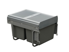 Tekey 2*15L 水槽下垃圾桶 适用于400mm橱柜 厨房内置垃圾桶 厨房拉出式垃圾桶 自动厨房垃圾桶 分类厨房垃圾桶 厨房家具 智能厨房垃圾桶