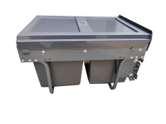 Tekey 2*15L 水槽下垃圾桶 适用于400mm橱柜 厨房内置垃圾桶 厨房拉出式垃圾桶 自动厨房垃圾桶 分类厨房垃圾桶 厨房家具 智能厨房垃圾桶