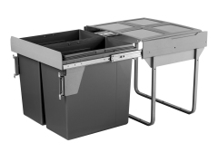 Tekey 90L 大型垃圾桶适用于 600mm 橱柜厨房垃圾桶带隐藏抽屉推拉导轨时尚五金适用于户外酒店客厅橱柜盖隐藏式垃圾桶厨房储物桶