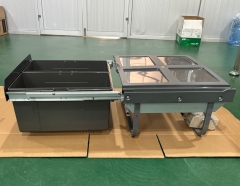 Tekey 600mm シンク下ゴミ箱 2*18L キッチンゴミ箱 カウンタートップゴミ箱 モダン ダブルゴミ箱 カスタムビルトインゴミ箱 伸縮レールゴミ箱