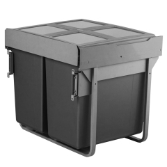 Tekey 90L 大型垃圾桶适用于 600mm 橱柜厨房垃圾桶带隐藏抽屉推拉导轨时尚五金适用于户外酒店客厅橱柜盖隐藏式垃圾桶厨房储物桶
