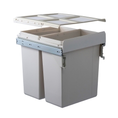 Poubelle latérale Tekey pour armoire de cuisine de 450 mm, poubelle en plastique coulissante, design moderne, poubelle de tri des déchets intégrée sous l'armoire
