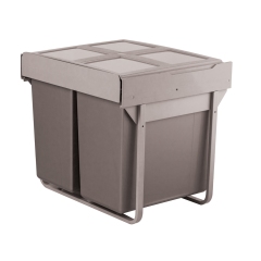 Tekey 90L 大型垃圾桶适用于 600mm 橱柜厨房垃圾桶带隐藏抽屉推拉导轨时尚五金适用于户外酒店客厅橱柜盖隐藏式垃圾桶厨房储物桶