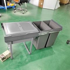 Cozinha armário embutido Pull-Out lixo lata Soft-fechamento lixo lixo lixo mobiliário Limbo de granito pode ser macio fechar lata de lixo latas de plástico armazenamento de cozinha necessidades de cozinha acessórios de cozinha Built-in Pull-Out lixeira