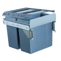 Tekey Small Capacity Side Mounted Waste Bin Recycling Kitchen Pull Out Waste Bin Pull Out Bin Plastic Pull-Out Trash Can Storage Waste Container Built In Trash Can