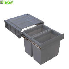 Tekey Small Capacity Side Mounted Waste Bin Recycling Kitchen Pull Out Waste Bin Pull Out Bin Plastic Pull-Out Trash Can Storage Waste Container Built In Trash Can